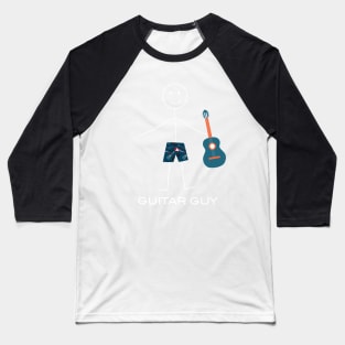 Funny Mens Guitar Guy Baseball T-Shirt